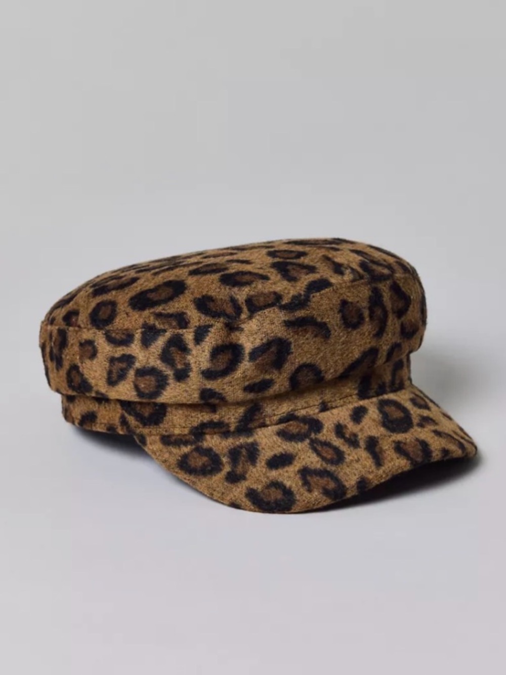 Urban Outfitters Leopard Print Baker Boy Hat - Brown & Black